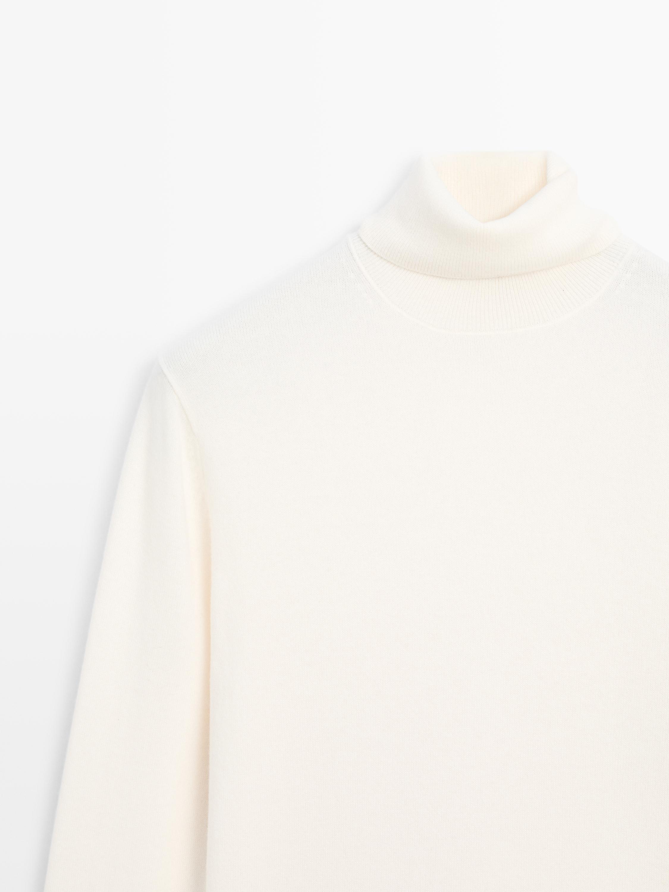 Knit wool and cashmere sweater with high neck - LIMITED